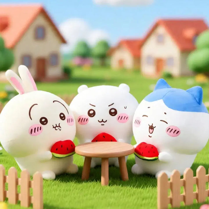 [BUNJANG] Monchichi Watermelon Usagi Plush / 먼작귀 수박 우사기