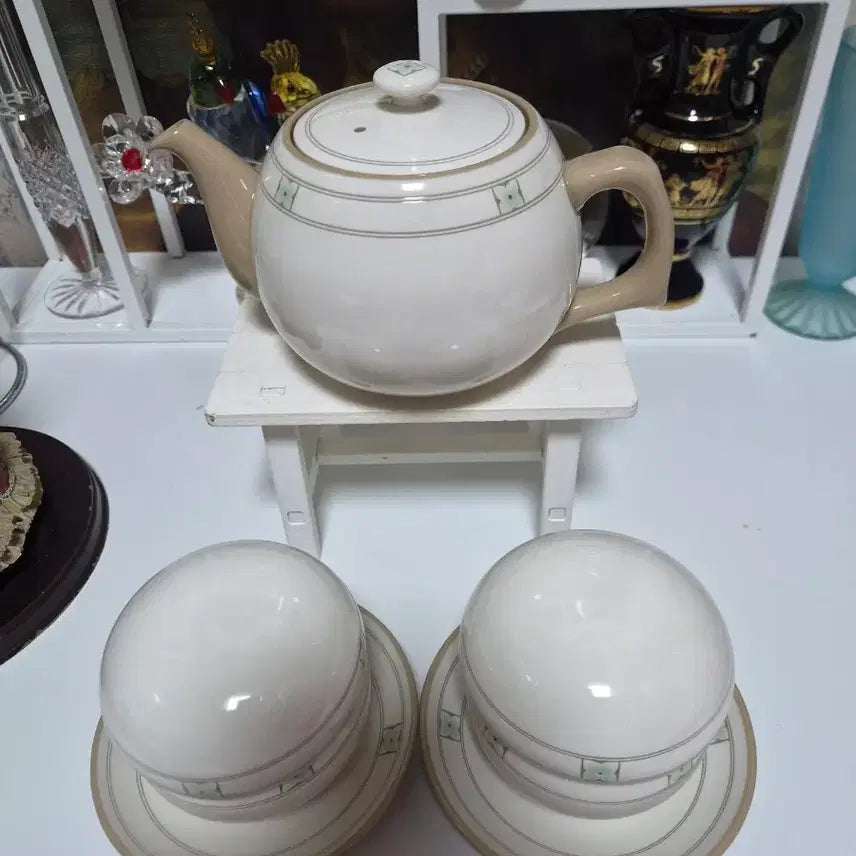 [BUNJANG] Gwangjuyo Buncheong Ware Strawberry Pattern Tea Set / 광주요 분청사기 산딸문 다기세트