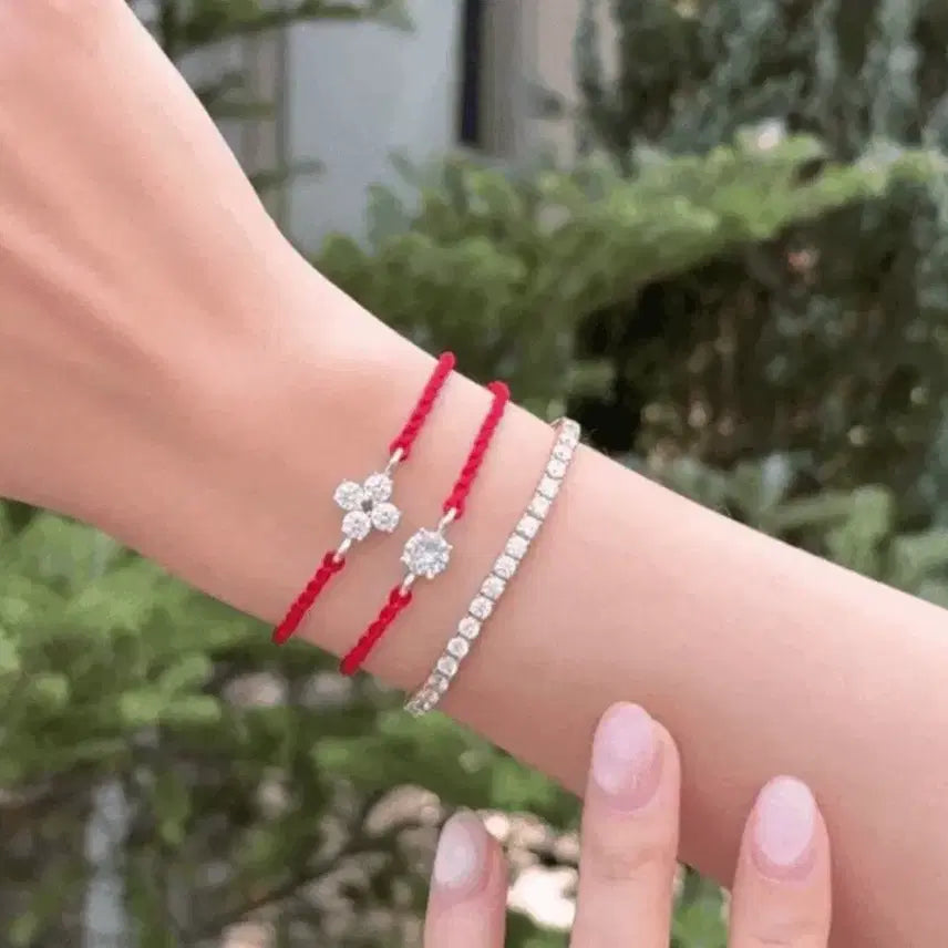 [BUNJANG] Ice Carat Silk Clover Bracelet (S) / 새상품) 아이스볼 팔찌 Ice carat silk bracelet