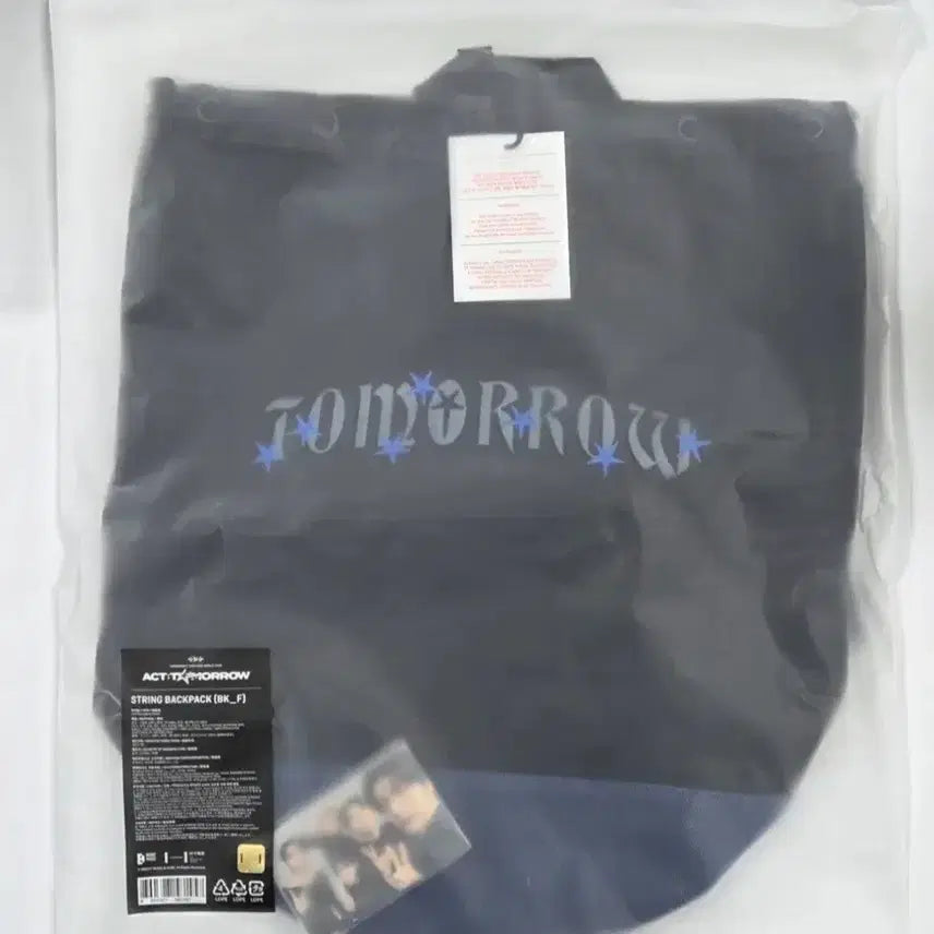 [BUNJANG] TXT ACT : TOMORROW World Tour Black String Backpack / TXT 투바투 ACT : TOMORROW 월드투어 블랙 스트링 백팩