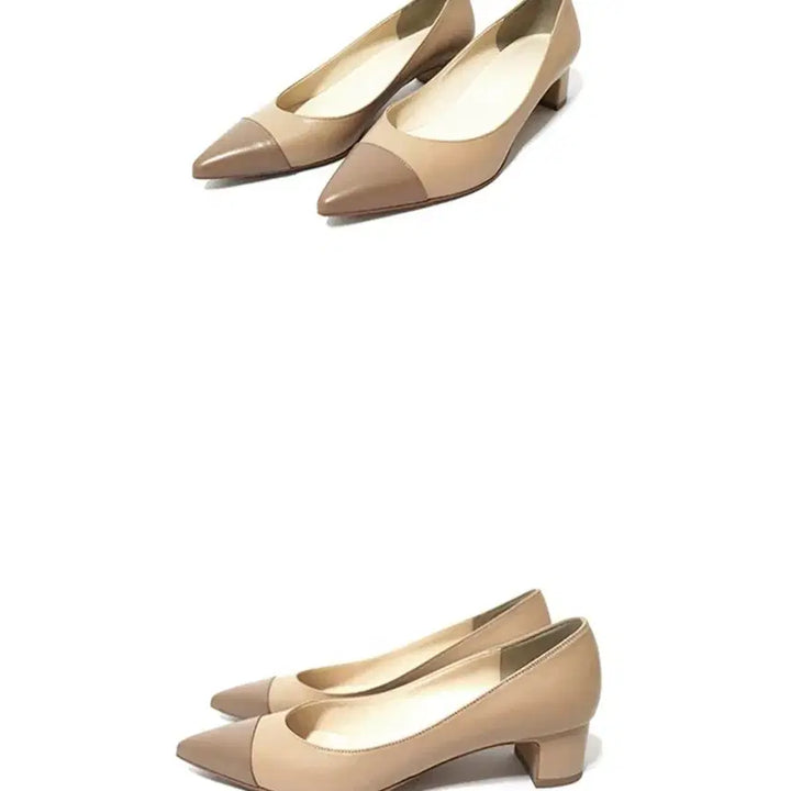 [BUNJANG] Blancso Half Moon 220 Two Beige Plain Heels / 블랑쇼 하프문 220 투베이지 플레인