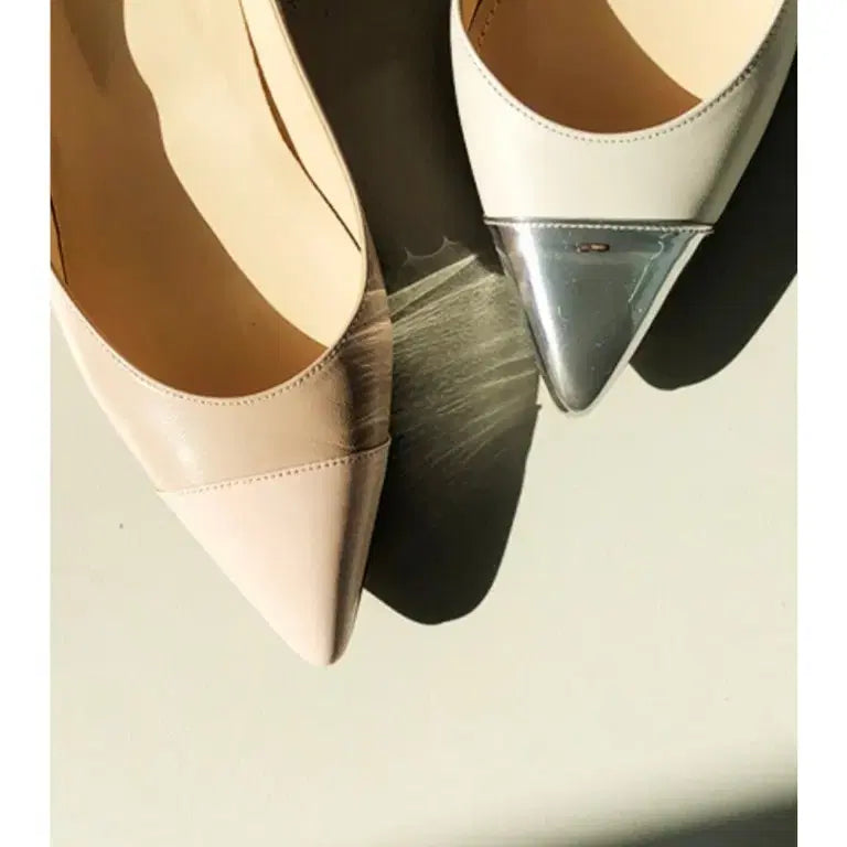 [BUNJANG] Blansho Half Moon 220 Pink Two-tone Plain Heels / 블랑쇼 하프문 220 핑크투톤 플레인