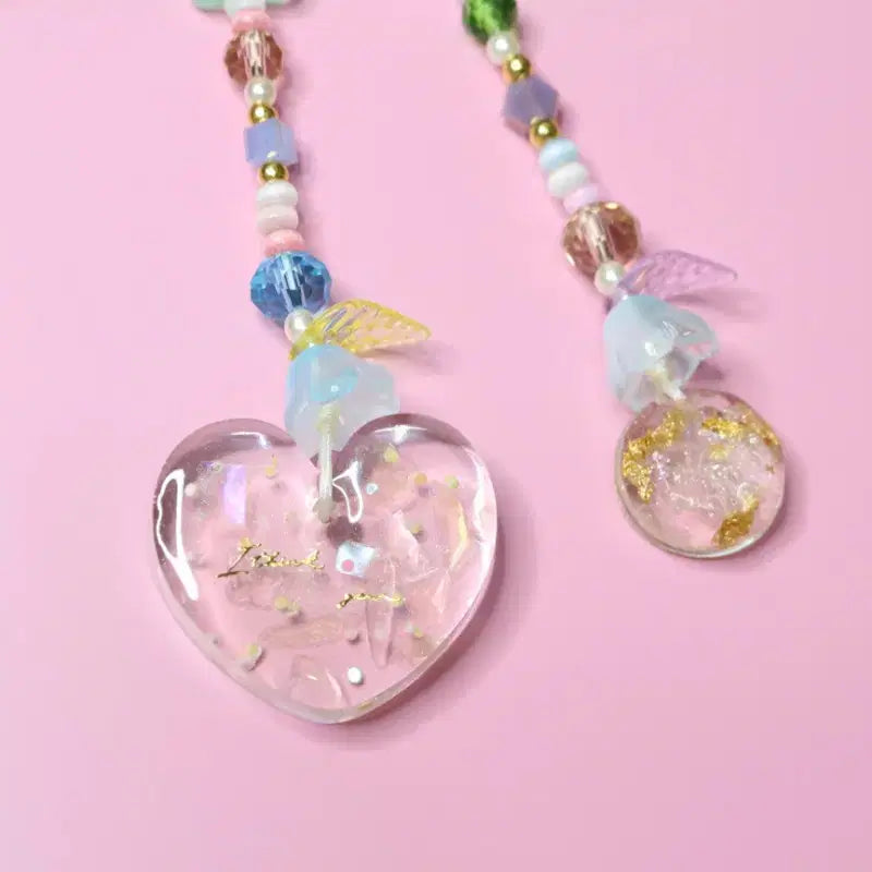[BUNJANG] Custom Blythe Doll Eye String with Resin Pendant and Gemstones / (브라이스)  눈줄