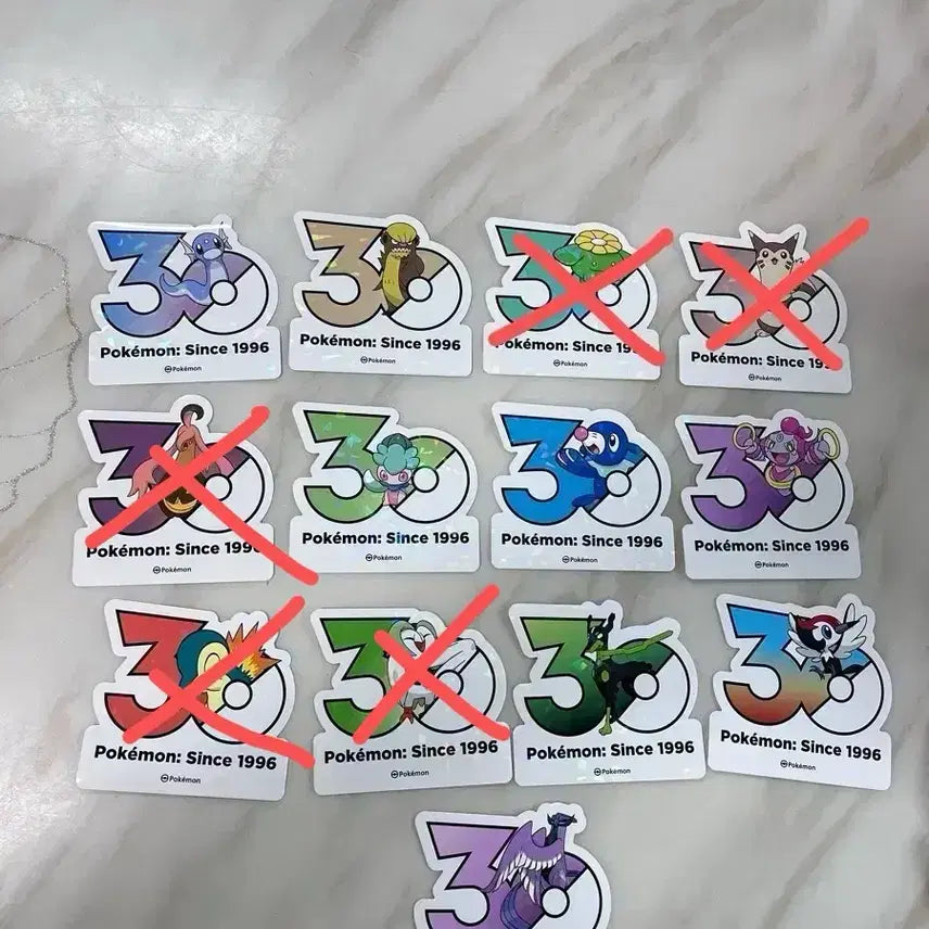 [BUNJANG] Pokemon 30th Anniversary Stickers / 포켓몬 30주년 기념 스티커