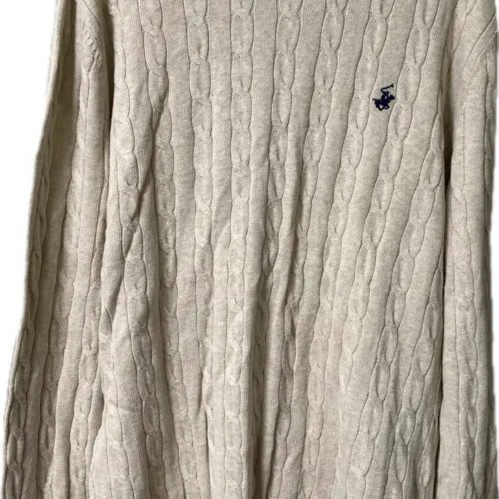 [BUNJANG] Beverly Hills Polo Club Cable Knit Sweater Butter Lemon Yellow / (새상품)비버리힐스 폴로클럽 케이블 니트 버터레몬옐로우