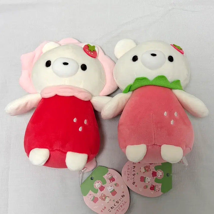 [BUNJANG] Yell Kowakunaiine Ichigokibun Strawberry Lion Bear Doll Bundle Set / 일괄) yell 코와쿠나이네 이치고키분 딸기 사자 곰 인형 판매합니다.