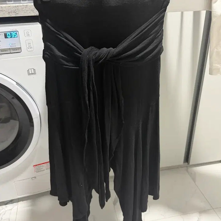 [SOLD OUT] 2000아카이브스 롱 스커트 FLARED TIE SKIRT Black