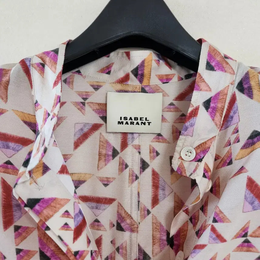 [BUNJANG] Isabel Marant Silk Geometric Pattern Blouse / 매장판매중)24이자벨마랑 실크 블라우스 (34)