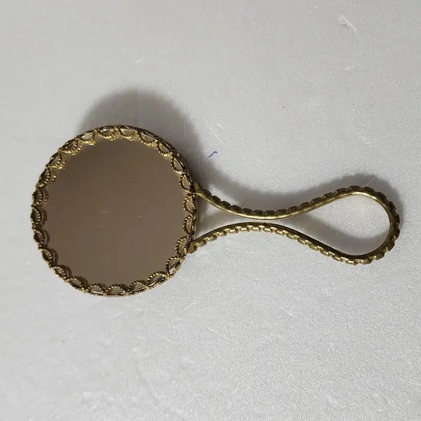[BUNJANG] French Limoges Lover Painting Porcelain Cast Hand Mirror / 프랑스 리모지 연인 명화 포셀린 주물 손거울