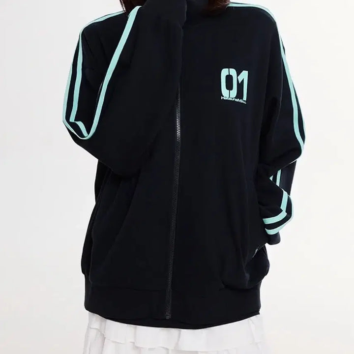 [BUNJANG] Hatsune Miku SPAO Collaboration Track Jacket Black M / 하츠네 미쿠 스파오 콜라보 트랙 재킷 블랙 M