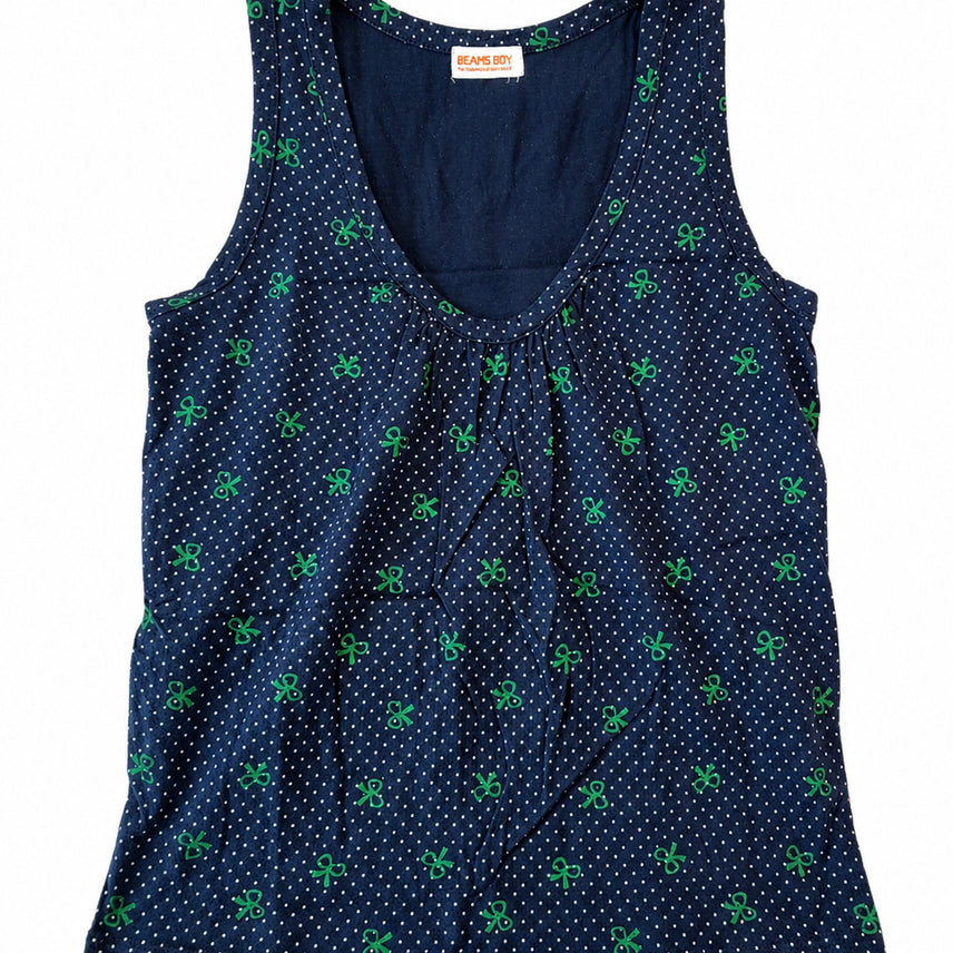 [BUNJANG] BEAMS BOY Polka Dot Sleeveless Top Navy / (주말할인)BEAMS BOY 도트 민소매 탑
