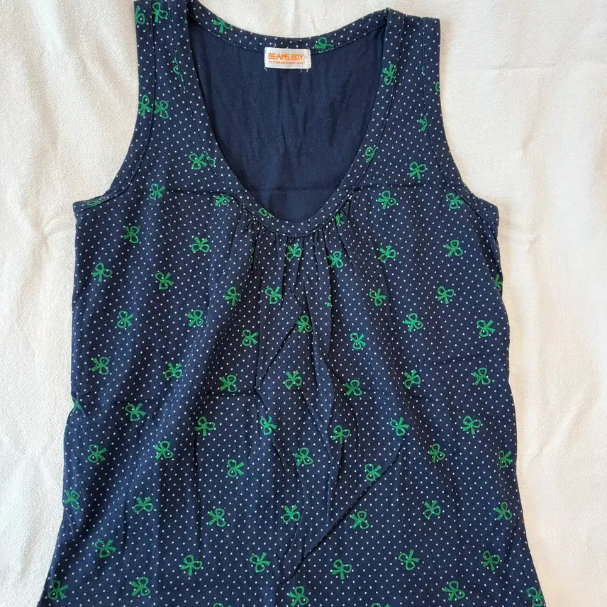 [BUNJANG] BEAMS BOY Polka Dot Sleeveless Top Navy / (주말할인)BEAMS BOY 도트 민소매 탑