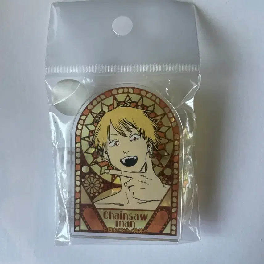 [BUNJANG] Chainsaw Man Denji Stained Glass Acrylic Badge / 체인소맨 덴지 스테인드글라스 아크릴 뱃지