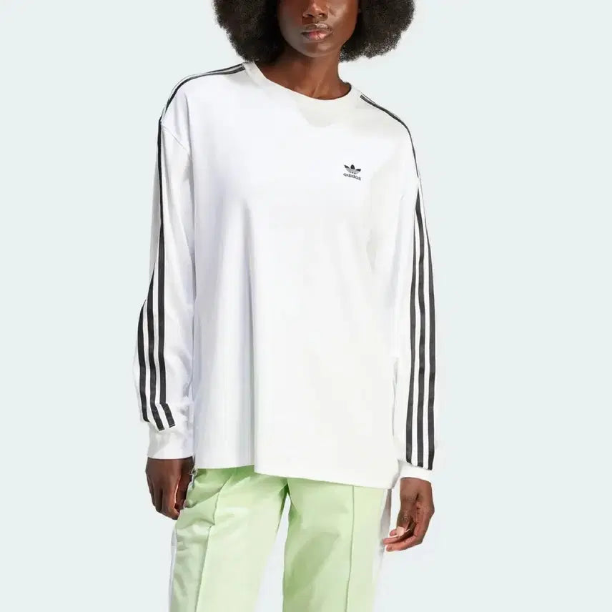 [BUNJANG] Adidas Three Stripe Long Sleeve T-Shirt White IR8060 / [새상품] 아디다스 삼선 롱슬리브 티셔츠 IR8060
