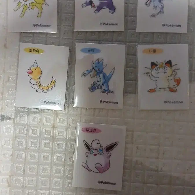 [BUNJANG] Pokemon Artwork Stickers 7 Types Bundle Set / 포켓몬 아트웍 띠부씰 7종 일괄