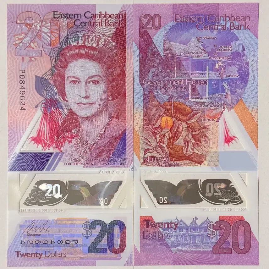 [BUNJANG] Dominica 2019 $20 Polymer Uncirculated Banknote / 동카리브 2019  20달러  폴리머 완전미사용