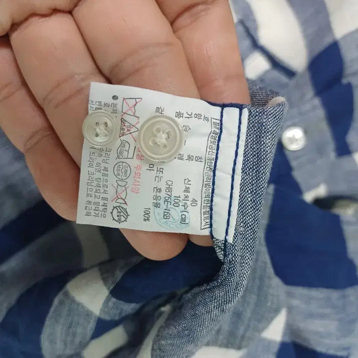 [BUNJANG] Lacoste Check Linen Shirt Size 100 / 라코스테 체크 린넨 셔츠 남방 100사이즈