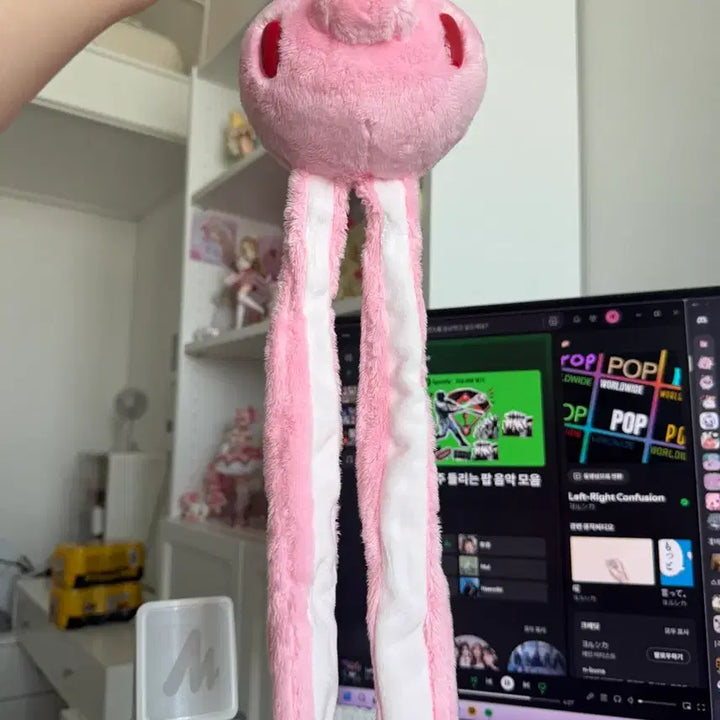 [BUNJANG] Pink and White Rabbit Plush Doll / 범용토끼 인형