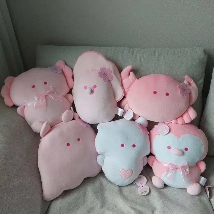 [BUNJANG] Tsuburana Hitomi Cherry Blossom Edition Medium Plush Set / 츠부라나 히토미 벚꽃 굴인형 6종 일괄 세트