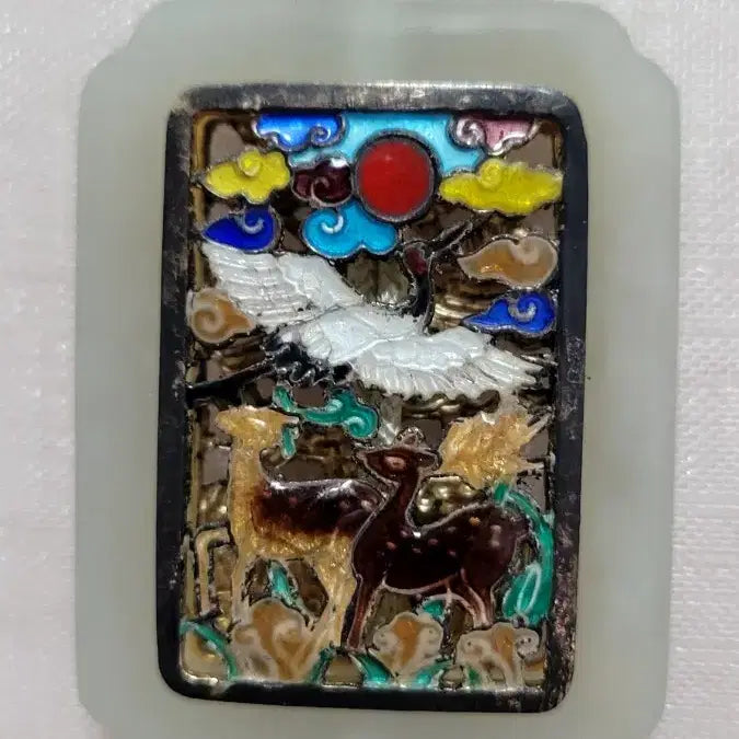 [BUNJANG] Vintage Natural Jade Shi-jang-saeng Chilbo (Cloisonné) Norigae / 빈티지 천연옥,십장생 칠보공예 노리개 / 45년( 소장용 )가격내림