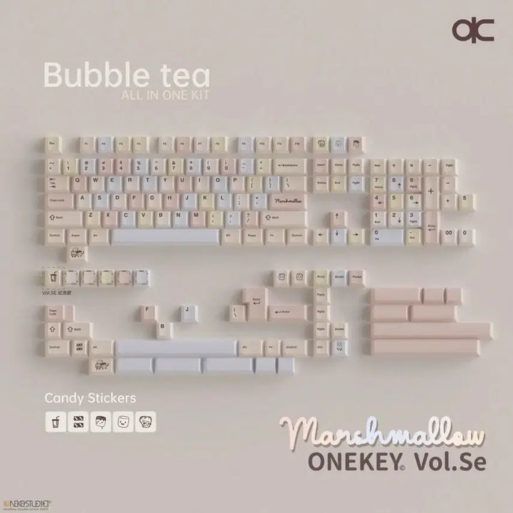 [BUNJANG] QK X Onekey Marshmallow Keycap Set / QK X Onekey marshmallow 키캡 마시멜로 키캡
