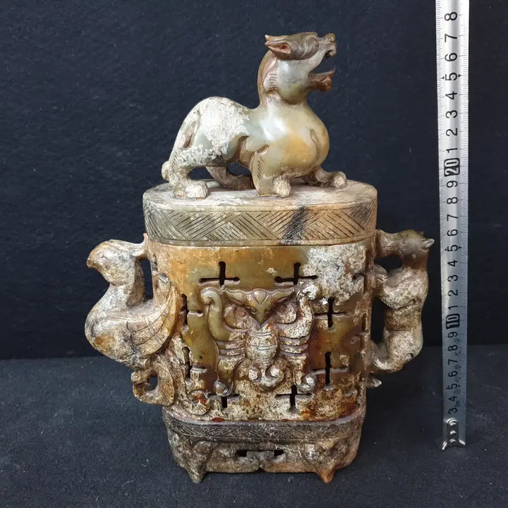 [BUNJANG] Museum-Grade Spring and Autumn Period Excavated Huazhuan Jade Casket / (수원만물)박물관급의 춘추시기 출토 화전옥 옥함