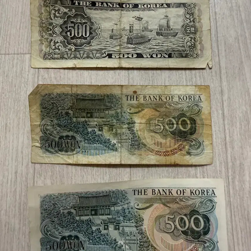 [BUNJANG] Rare 500 Won Banknotes featuring Admiral Yi Sun-sin (Old Series) / 일괄 구권 500원 지폐, 오백원 지폐 이순신