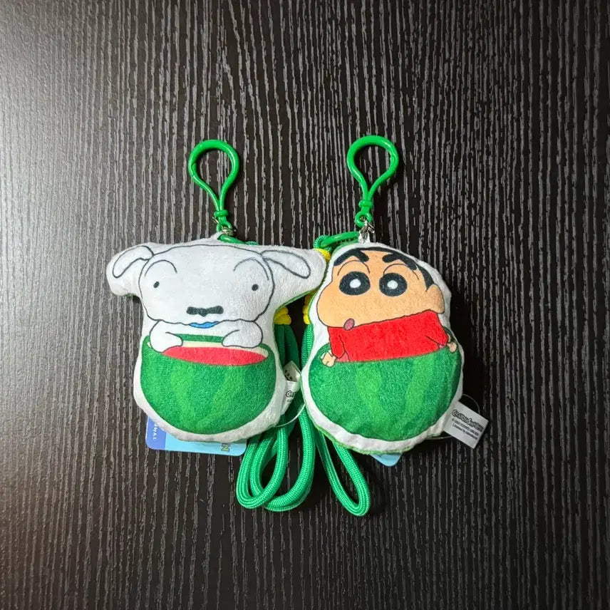 [BUNJANG] Crayon Shin-chan Watermelon Doll Keychain Bundle Set / [일괄] 짱구+흰둥이 수박 여름 짱구는못말려 인형 키링