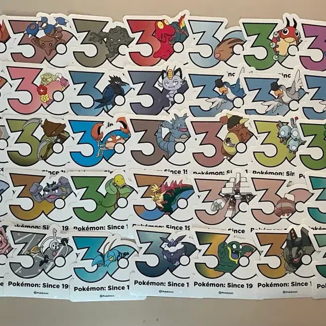 [BUNJANG] Pokemon 30th Anniversary Stickers (Wooper, Ninetales, Lapras) / 교환) 포켓몬 30주년 스티커 올리브영 팝업 우파 나인테일 라프라스