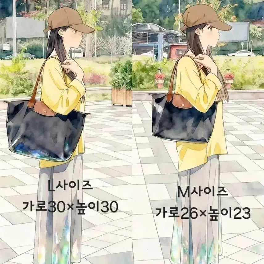 [BUNJANG] Longchamp Le Pliage Original Shoulder Bag Blue (M/L) + Sanrio Charm + Inner Bag Set / 롱샴 르플리아쥬 오리지날 숄더백 블루 (M,L선택)+산리오키링+이너백