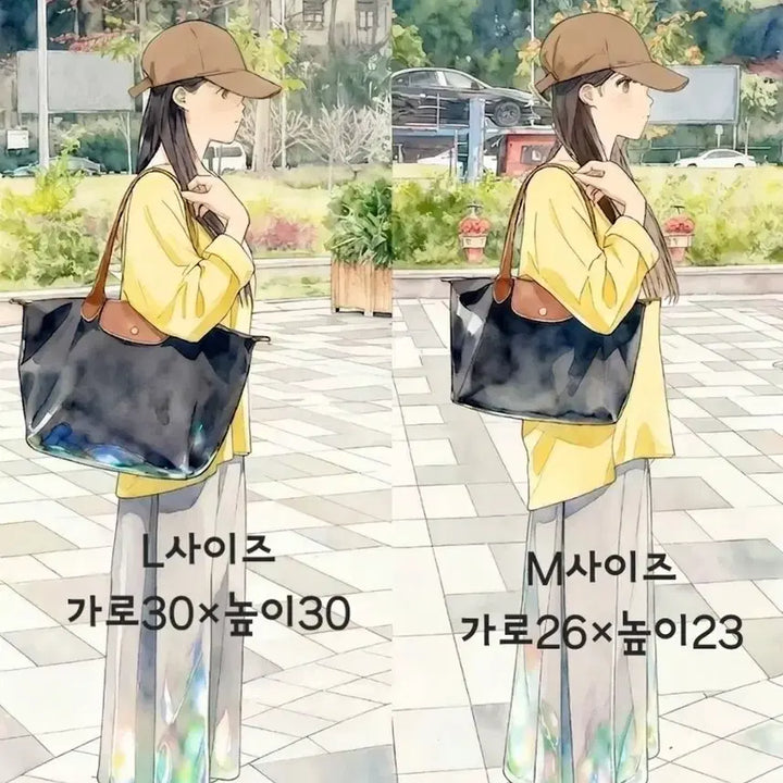 [BUNJANG] Longchamp Le Pliage Original Shoulder Bag Blue (M/L) + Sanrio Charm + Inner Bag Set / 롱샴 르플리아쥬 오리지날 숄더백 블루 (M,L선택)+산리오키링+이너백