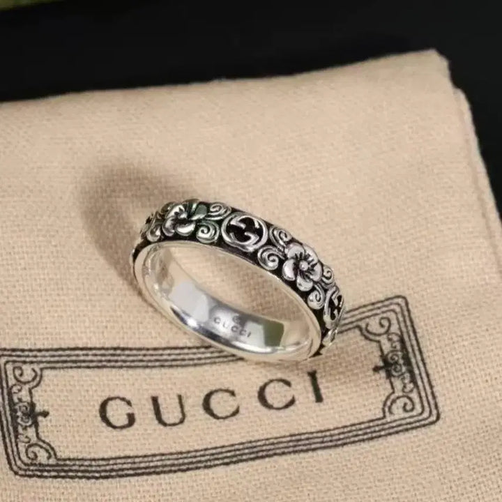[BUNJANG] Gucci Flower GG Silver Ring / 구찌 플라워 GG 실버 반지