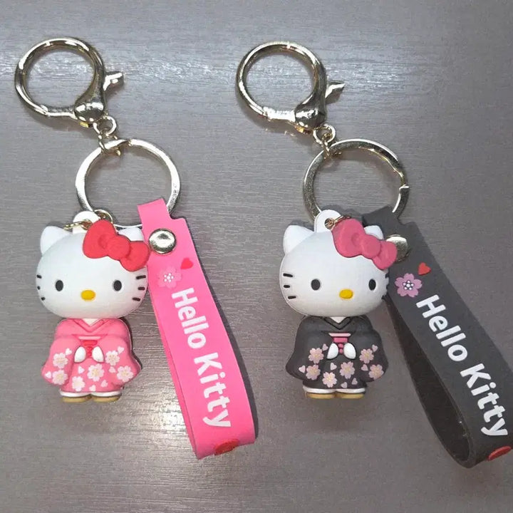 [BUNJANG] Sanrio Hello Kitty Japan Sakura Kimono Keychain Bundle Set / (일괄) 산리오 헬로키티 일본 사쿠라 기모노 키링