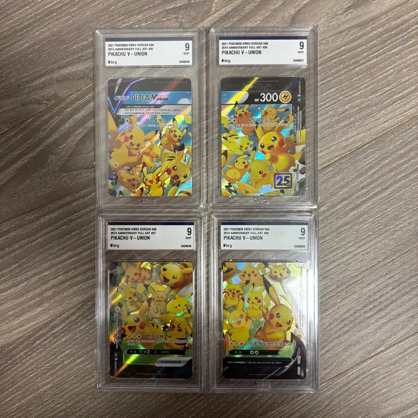 [BUNJANG] Pikachu 25th Anniversary Union BRG9 Consecutive Card / 25주년 유니온 피카츄 brg9 4연번 포켓몬카드
