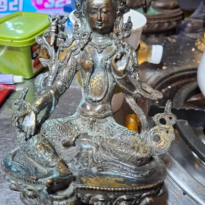 [BUNJANG] Tibetan Seated Bronze Buddha Statue / 티벳 좌상 동불상