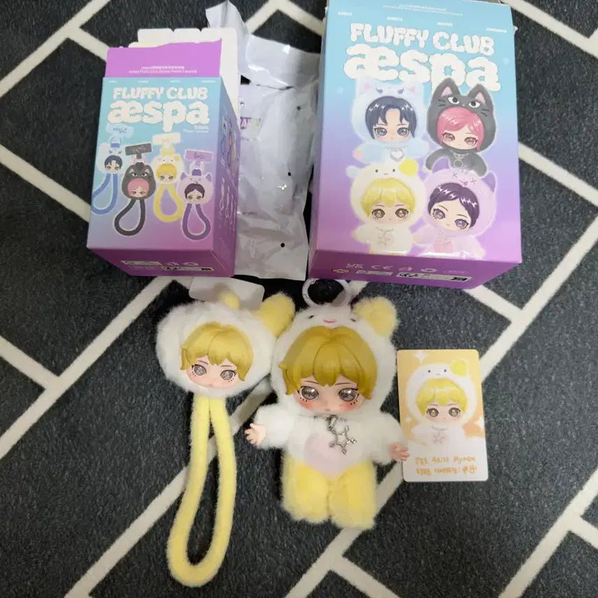 [BUNJANG] Pop Mart aespa Fluffy Doll Strap Set Winter / 팝마트 에스파 플러피 인형 스트랩 셋트 윈터