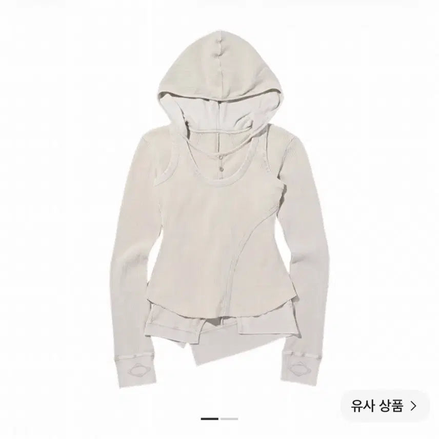 [SOLD OUT] 미스치프 레이어드 와플 후드 세트 블리치드 베이지 m
