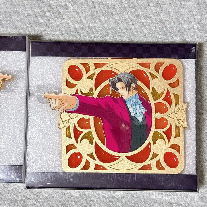 [BUNJANG] Ace Attorney Pop Mart Kuji Naruhodo Mitsurugi Metal Plate Set / 역전재판 팝마트 쿠지 나루호도 미츠루기 금속 플레이트 세트