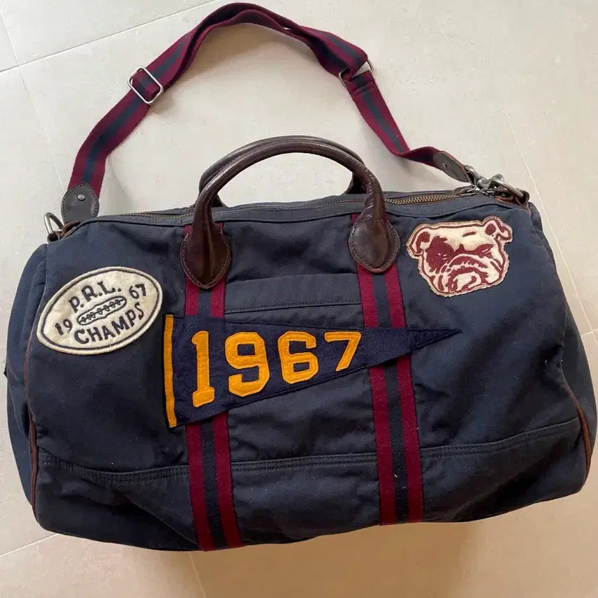 [BUNJANG] Polo Ralph Lauren Letterman Patch Boston Bag / 폴로 랄프로렌 신형 레터맨 패치 보스턴 백
