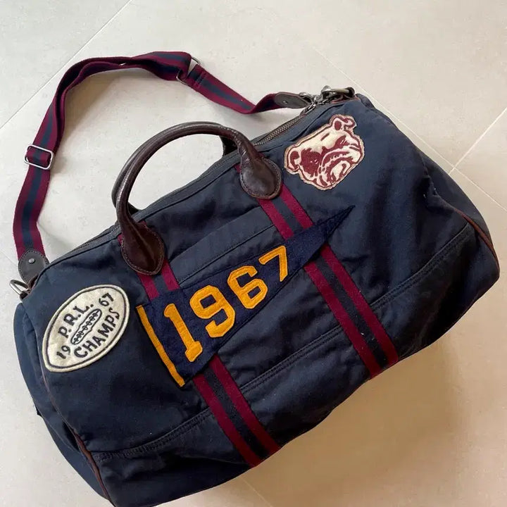 [BUNJANG] Polo Ralph Lauren Letterman Patch Boston Bag / 폴로 랄프로렌 신형 레터맨 패치 보스턴 백