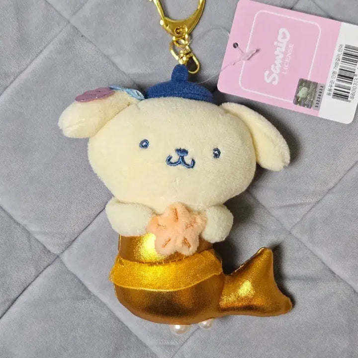 [BUNJANG] Sanrio Mermaid Pompompurin Plush Keychain / (새상품) 산리오 인어 폼폼푸린 인형 키링
