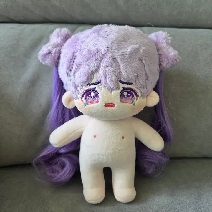 [BUNJANG] 20cm Un-Associated Cotton Doll Lavender (Includes Mohair Wig) / 20cm 무속성 솜인형 라벤더 (달비 포함)