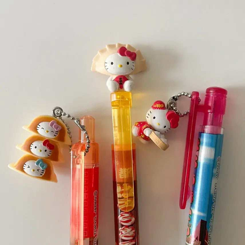 [BUNJANG] Hello Kitty Mandu Mechanical Pencil Ballpoint Pen Set / 고전 키티 만두 샤프 볼펜