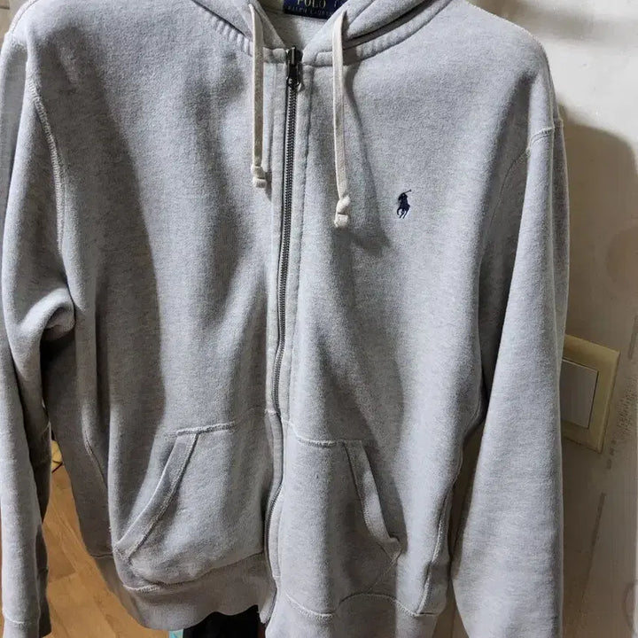 [BUNJANG] Polo Ralph Lauren Grey Thermal Zip-Up Hoodie L / (qr인증)정품 폴로 랄프로렌 그레이 후드집업 L