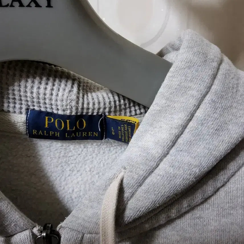 [BUNJANG] Polo Ralph Lauren Grey Thermal Zip-Up Hoodie L / (qr인증)정품 폴로 랄프로렌 그레이 후드집업 L
