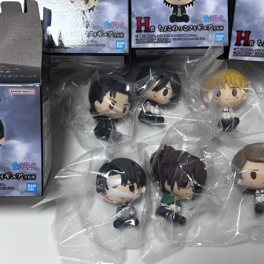 [BUNJANG] Attack on Titan Choco-Noko Figure Set (Sealed Bundle) / (미개봉 일괄) 진격의거인 제일복권 H상 초코노코 피규어 6종