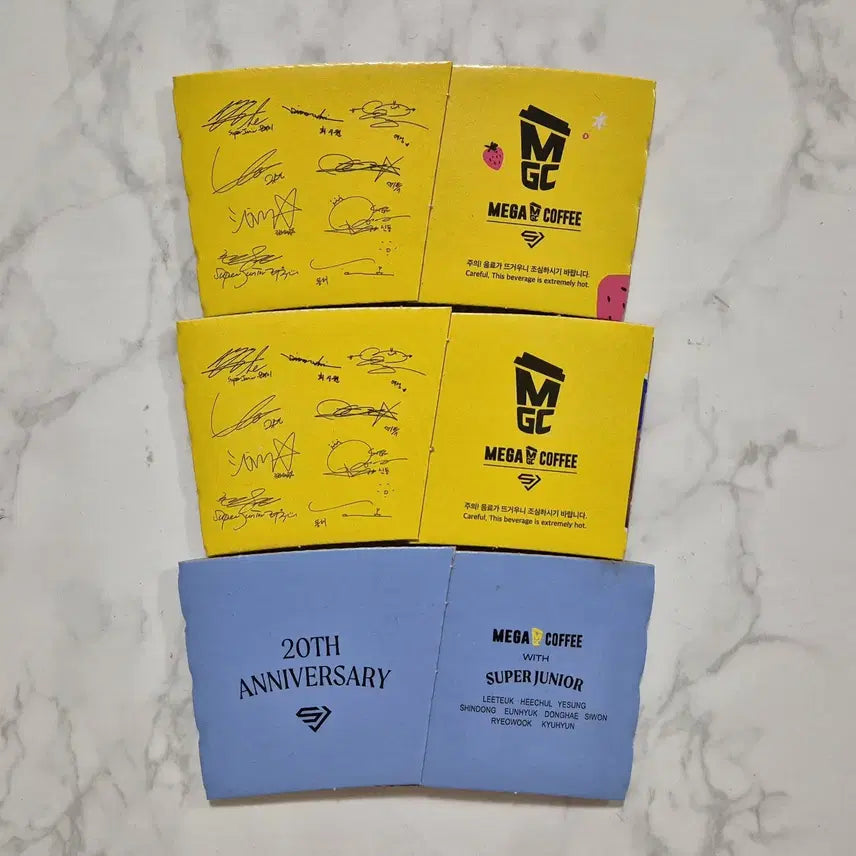 [BUNJANG] Super Junior Mega Coffee Cup Holder Bundle Set / 메가커피 슈퍼주니어 컵홀더 12장 일괄