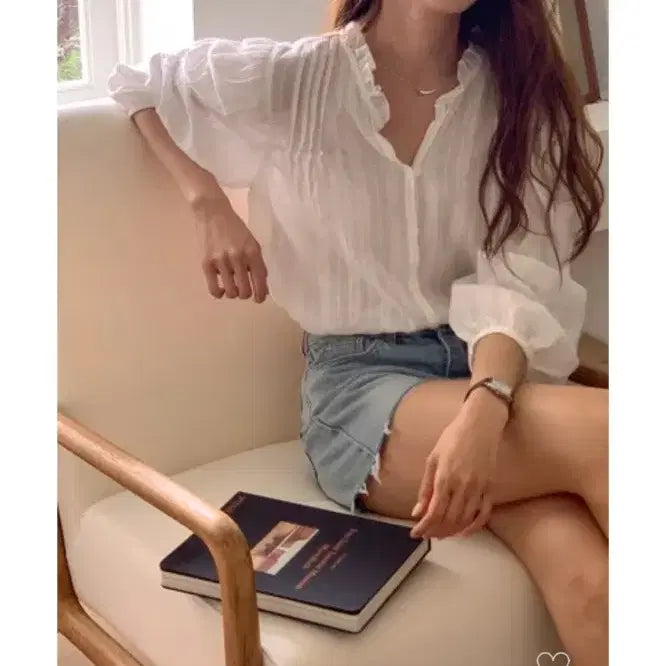 [BUNJANG] Frill Blouse (Black) / 프릴블라우스(블랙)