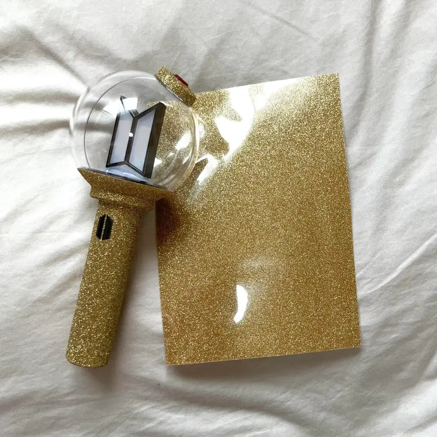 [BUNJANG] BTS Army Bomb Skin Sticker Glitter Gold / 사미밤 스티커 빤짝이 골드 bts 응원봉 스킨 아미밤 꾸미기