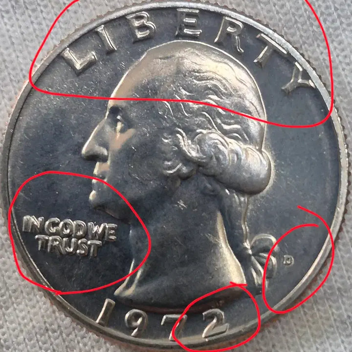 [BUNJANG] 1972 Quarter Dollar DDR Error Uncirculated Coin / 1972년 쿼터 D(Quarter Dollar)  DDR에러(완전미사용)